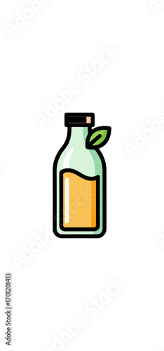 Orange drink bottle illustration
