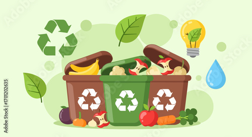 Organic Waste Recycling Bins for Environmental Sustainability and Composting.