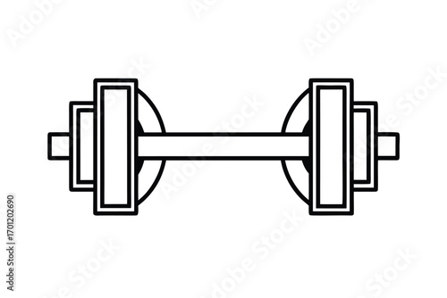 dumbbell isolated on white sport design icon logo art 
