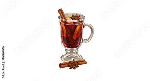 mulled wine with cinnamon sticks