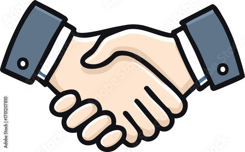 Vector Illustration of Business Handshake Clip Art Cut Out