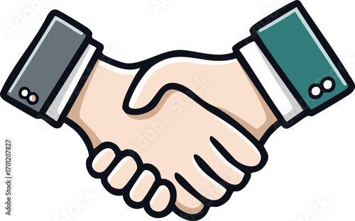 Vector Illustration of Business Handshake Clip Art Cut Out
