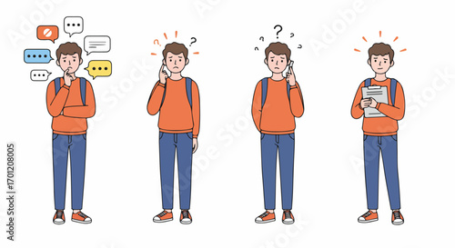 Student's Journey: From Contemplation and Confusion to Communication and Idea Generation, Illustrated.