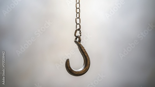 Wallpaper Mural Rusty Hook and Chain Against a Soft Background Torontodigital.ca