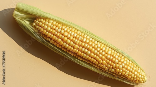Wallpaper Mural Fresh corn on the cob with green husks on a light yellow background. Torontodigital.ca