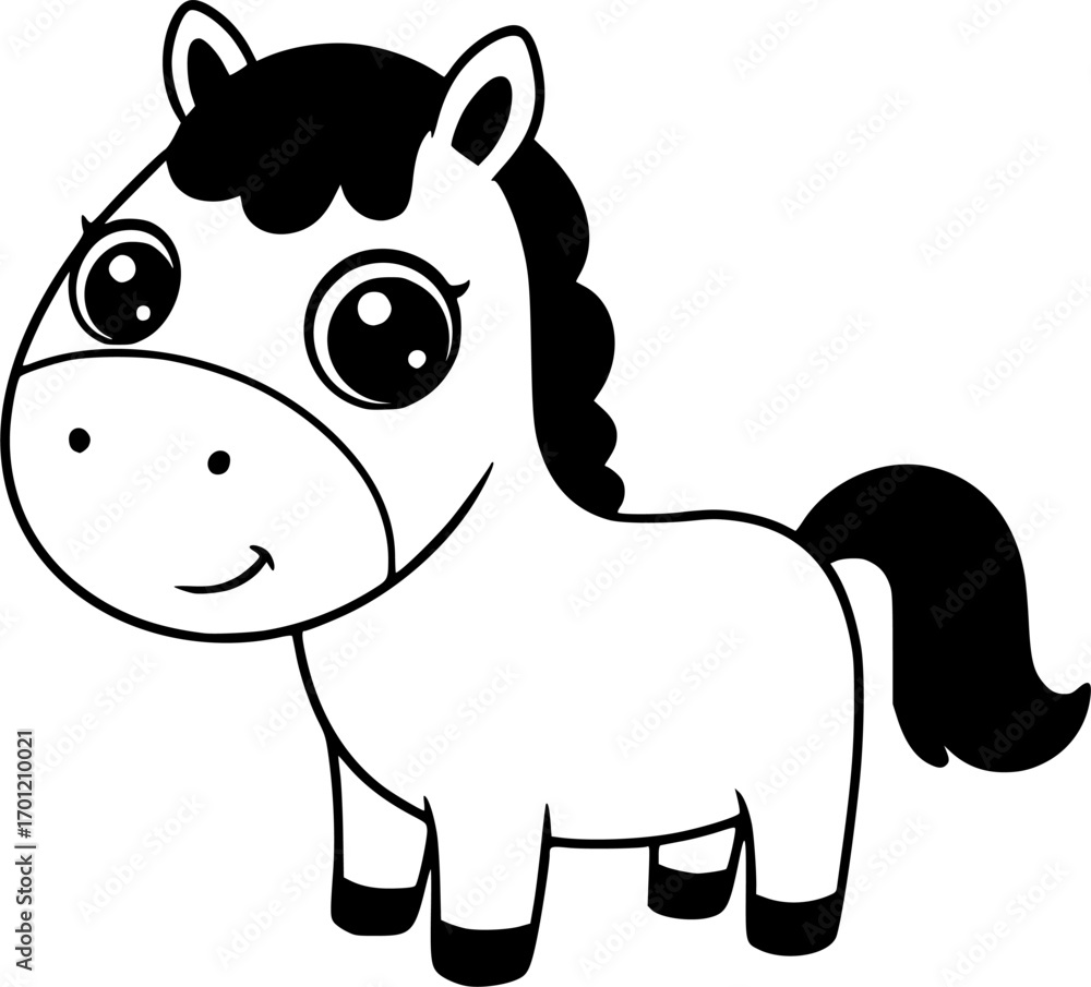 Fototapeta premium Cute, horse art vector illustration 