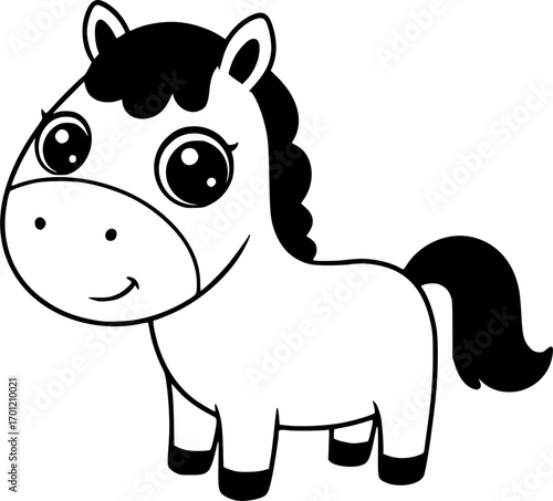 Cute, horse art vector illustration

