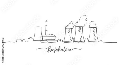 Bechatw Power Station Line Art.