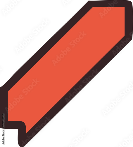 Free Download Red Ribbon Banner with Dark Brown Outline for Design Element. - GFXLoad