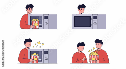 Popcorn Fail: A Man's Microwave Mishap Leads to a Shared, Disappointing Snack Experience.