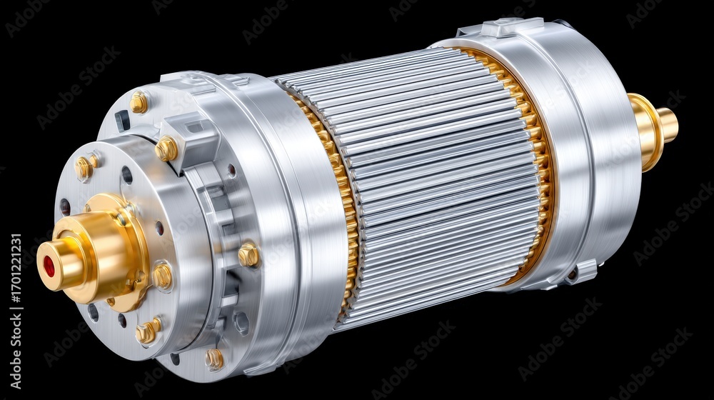 Fototapeta premium Detailed Close-Up of Electric Motor Component with Metallic Finish
