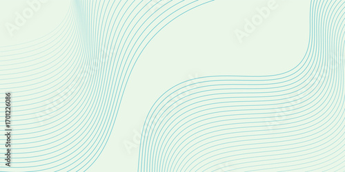 Asbtract smooth blue wave lines with soft green background. Dynamic motion flow graphic design. Digital techonlogy website. Vector PES 10.