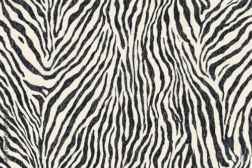 Striking monochrome zebra pattern with dynamic linear motion and contrast
