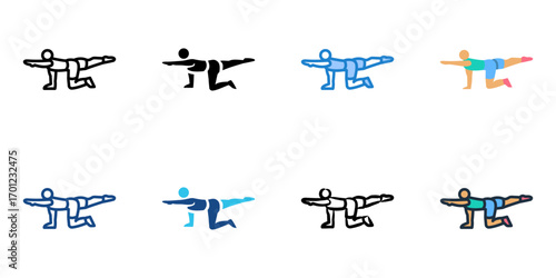 Core Workouts icon set multiple style collection 
