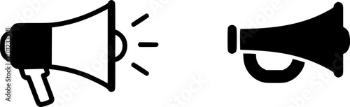megaphone silhouette, minimal car horn icon vector illustration

