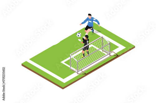 Modern Isometric Live Soccer Tournament Illustration, Suitable for Diagrams, Infographics, Book Illustration, Game Asset, And Other Graphic Related Assets