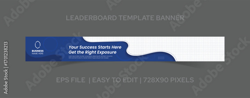 Bold Abstract Leaderboard Banner 728x90 Pixels for Advertising Design