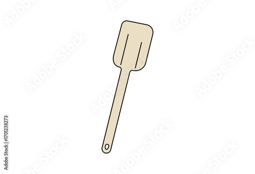 Spatula kitchen utensil flat illustration for baking, cooking preparation, and culinary tool design