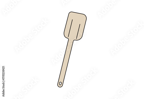 Spatula kitchen utensil flat illustration for baking, cooking preparation, and culinary tool design