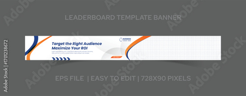 Elegant Leaderboard Banner 728x90 Template for Business Branding