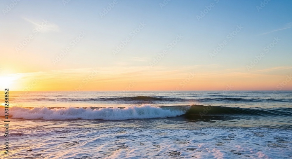 Obraz premium Ocean sea sunset sunrise wave water sky horizon beach nature travel coast sun