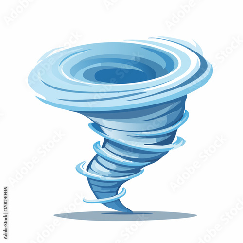 Blue Tornado Icon A Swirling Illustration of a Powerful Weather Phenomenon