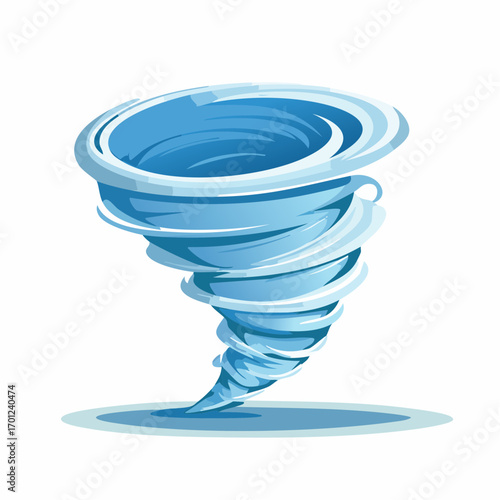 Whirlwind Illustration A Dynamic Cartoon Tornado with Spiraling Motion and Intense Energy