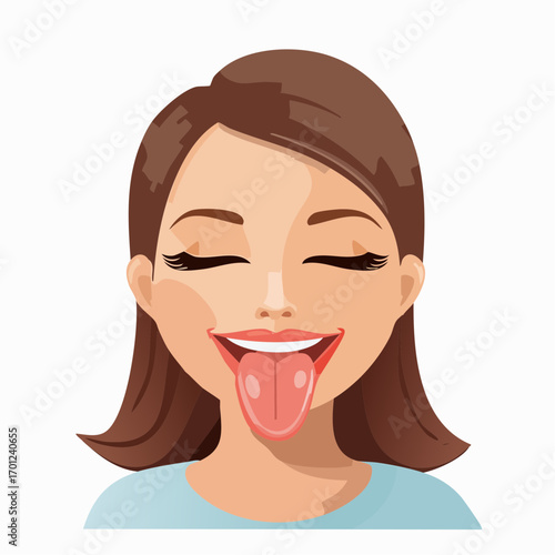 Smiling Woman with Tongue Out A Playful Expression of Joy and Lightheartedness