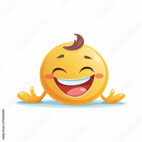 Happy Rolling Firefly Emoji Hilarious Cartoon Character