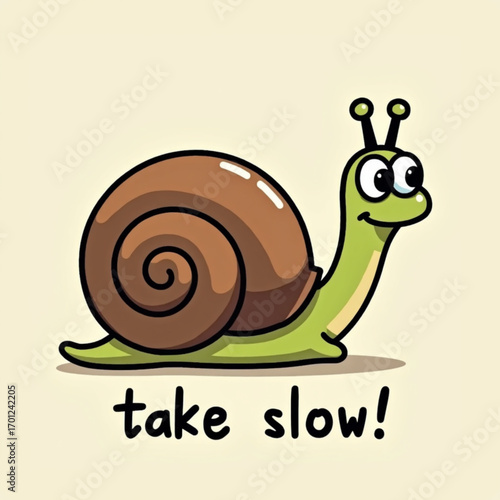 Funny snail with a smile
