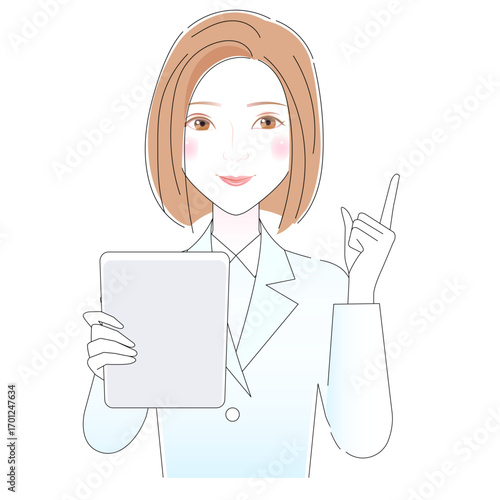 説明する女医