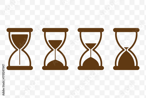 Hourglass icon set representing time management and countdown concept