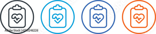 heartbeat, heart rate, medical, health, icon, symbol, set, collection, dark gray, light blue, blue, orange, circle, graphic, design, element, cardiology, pulse, vital signs, monitor, electrocardiogram