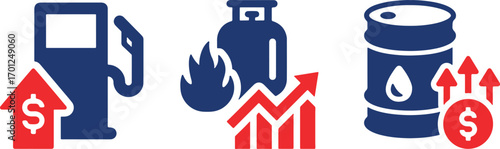 fuel, gas, energy, prices, rising, increase, cost, inflation, gas pump, propane tank, barrel, oil, money, dollar, coin, arrow, up, graph, chart, fire, flame, economy, finance, business, icon, symbol, 