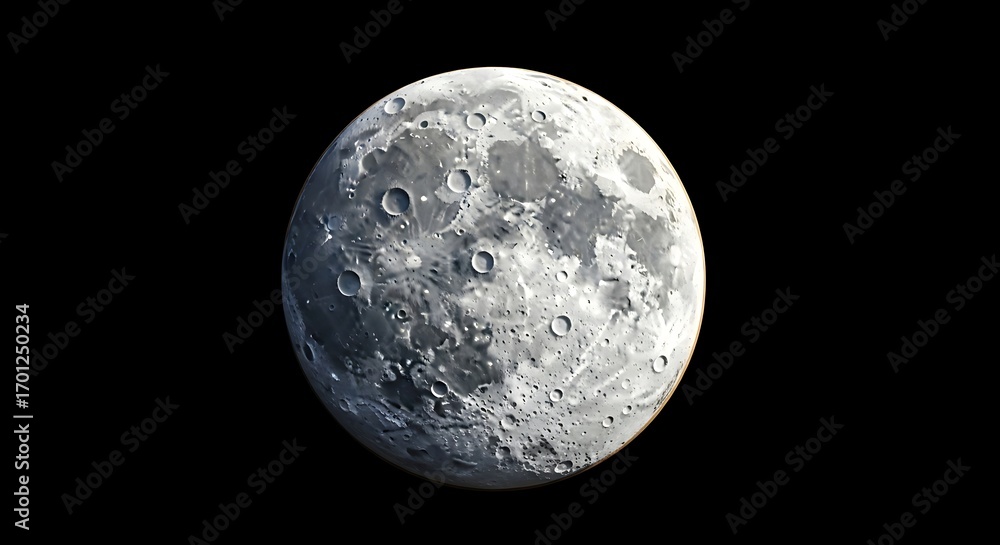 Obraz premium Detailed lunar surface with craters and textures against the dark backdrop of space showcasing celestial beauty