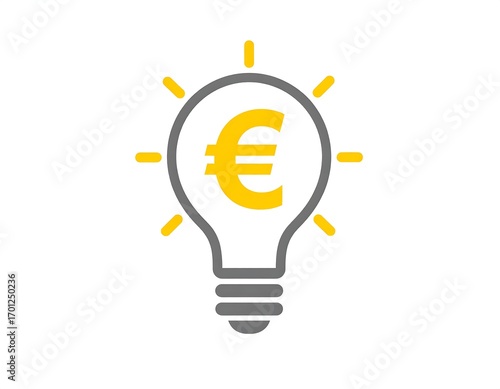 Lightbulb with euro symbol