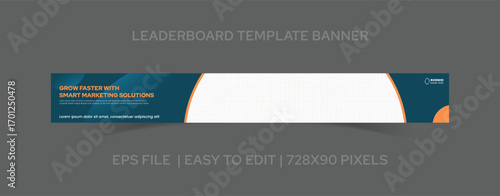 Minimal Modern Leaderboard Banner 728x90 Template for Online Ads