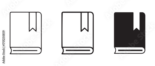 Book icon set. isolated on white background, education and reading concept.