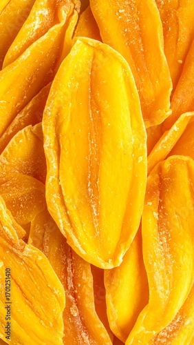 Close-up dried mango slices