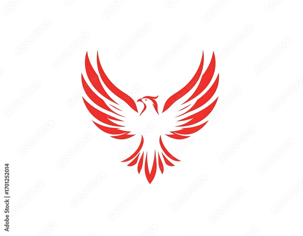 Obraz premium Red bird with outstretched wings