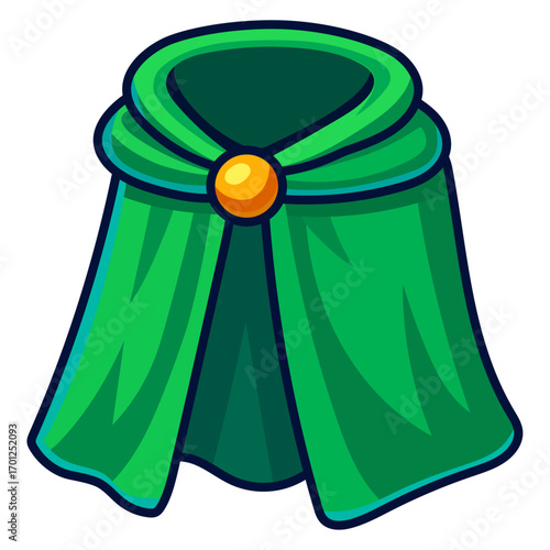 Green Cloak Cartoon Vector Icon