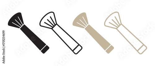 Set of makeup brush icons. isolated on white background for beauty concept.