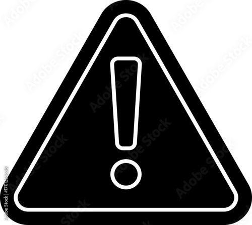 Black caution icon - solid