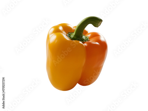 Yellow and Orange Bell Peppers Isolated on White