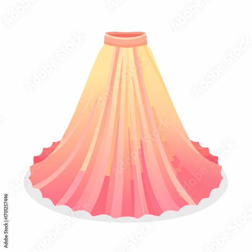 Long Flowing Gradient Peach and Pink Skirt
