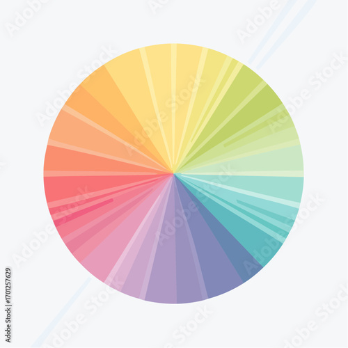 Pastel Color Wheel on White Background