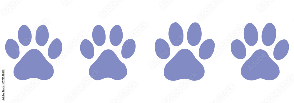 Fototapeta premium Isolated Dog Paw Vector – Bold Black Print on White Backdrop