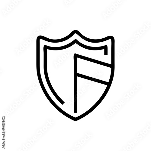 An illustrative symbol of shield. The design is clean and modern, suitable for a variety of applications Free Download An illustrative symbol of shield. The design is clean and modern, suitable for a variety of applications - GFXLoad