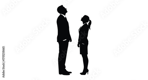 a silhouette of two people standing side by side