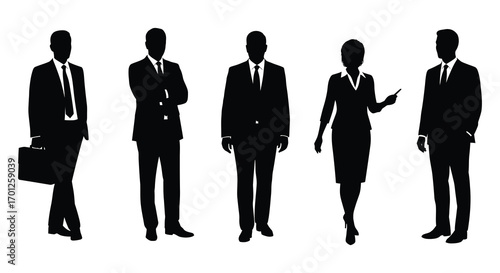 a group of professionals standing together in formal attire